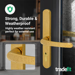 Polished Brass UPVC Door Handles - 68mm PZ Centres - 215mm Fixing Centres - 246 x 32mm - tradefit - 5