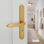 Polished Brass UPVC Door Handles - 68mm PZ Centres - 215mm Fixing Centres - 246 x 32mm - tradefit - 6