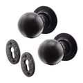 Tudor Black Iron Mortice/Rim Door Knob With Escutcheon