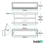 FD30/60 Fire Rated Telescopic Draught Proof Letter Plate - 300mm - White - tradefit - 2