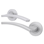 Euroda - Plus Fire Door Handle on Rose - Satin Chrome - FD30/60 - tradefit - 1