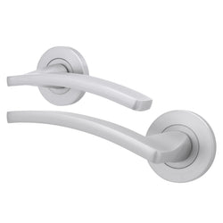 Euroda - Plus Fire Door Handle on Rose - Satin Chrome - FD30/60 - tradefit