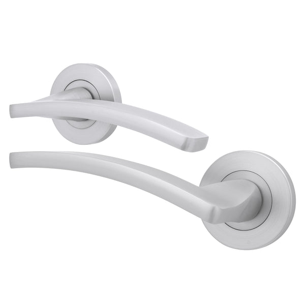 Euroda - Plus Fire Door Handle on Rose - Satin Chrome - FD30/60 - tradefit - Featured Image