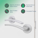 Euroda - Plus Satin Chrome Lever on Rose Fire Door Handle Pack - Euro Lock & Cylinder - FD30/60 - tradefit - 2