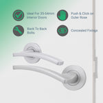 Euroda - Plus Fire Door Handle on Rose - Satin Chrome - FD30/60 - tradefit - 2