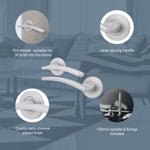 Euroda - Plus Fire Door Handle on Rose - Satin Chrome - FD30/60 - tradefit - 3
