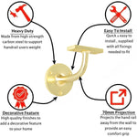 Handrail Bracket Heavy Pattern - 64mm / 2.5 Inch - Satin Brass - tradefit - 3