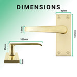 Straight Pattern Polished Brass Door Handles - Latch - tradefit - 3