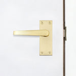 Straight Pattern Polished Brass Door Handle Pack - 76mm Latch - tradefit - 5