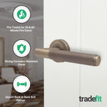 Aurora Antique Brass Lever on Rose Door Handles - Heavy Duty - FD30/60 Rated - tradefit - 2
