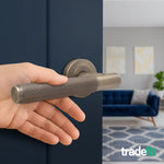 Aurora Antique Brass Lever on Rose Door Handle Kit - 64mm Latch - tradefit - 6