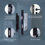 DIN Euro Profile Escape Sashlock Case - Square Forend - 60mm Backset / 90mm Case - Matt Black - tradefit - 3
