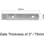 Field Gate Hinge Set Double Strap Hook to Drive and Bolt Pattern Hot Dip Galvanised (24