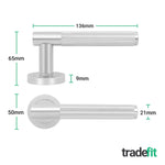 Aurora Polished Chrome Lever on Rose Door Handle Kit - Medium Duty FD30/60 - 80mm Euro Sashlock and Thumbturn Cylinder - Keyed Alike - tradefit - 4