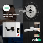 Aurora Polished Chrome Lever on Rose Door Handle Kit - 64mm Bathroom Lock - tradefit - 3