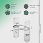 Nola Polished Chrome Door Handle Pack - 64mm Bathroom - tradefit - 2