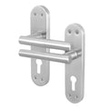 Olbia Satin Nickel Lever on Backplate Door Handles - Euro