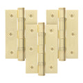 Satin Brass Fire Door Hinges - 3 Inch/76mm - Grade 7 Steel Ball Bearing - Pack of 3 Hinges
