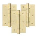 Satin Brass Fire Door Hinges - 3 Inch/76mm - Grade 7 Steel Ball Bearing - Pack of 3 Hinges - tradefit - 1