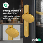 Polished Brass UPVC Lever Pad Door Handles - 92mm PZ Centres - 122mm Fixing Centres - 245 x 34mm - tradefit - 5