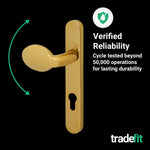 Polished Brass UPVC Lever Pad Door Handles - 92mm PZ Centres - 122mm Fixing Centres - 245 x 34mm - tradefit - 7
