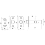 Rack Bolt & Oval Thumb Turn - 61mm Case 28mm Backset - Polished Brass - tradefit - 3
