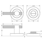 Dumont Bathroom Turn and Release - Satin Nickel - 50mm - tradefit - 2