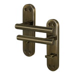 Olbia Antique Brass Lever on Backplate Door Handles - Bathroom - tradefit - 1