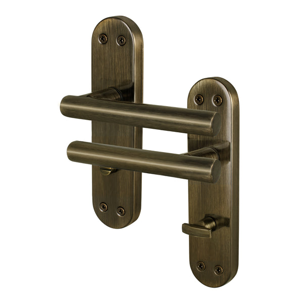 Olbia Antique Brass Lever on Backplate Door Handles - Bathroom - tradefit - Featured Image