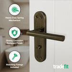 Olbia Antique Brass Lever on Backplate Door Handle Pack – 80mm Bathroom Lock - tradefit - 4