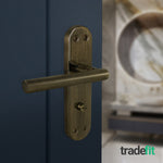 Olbia Antique Brass Lever on Backplate Door Handles - Bathroom - tradefit - 4