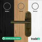 Olbia Antique Brass Lever on Backplate Door Handle Pack – 80mm Bathroom Lock - tradefit - 7