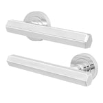 Moreno Polished Chrome Lever on Rose Door Handles - Heavy Duty - FD30/60 Rated - 1