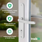 Polished Chrome UPVC Door Handles - 92mm PZ Centres - 240mm Fixing Centres - 270 x 32mm - tradefit - 3