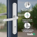 Polished Chrome UPVC Door Handles - 92mm PZ Centres - 240mm Fixing Centres - 270 x 32mm - tradefit - 4