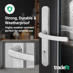 Polished Chrome UPVC Door Handles - 92mm PZ Centres - 240mm Fixing Centres - 270 x 32mm - tradefit - 5