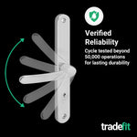 Polished Chrome UPVC Door Handles - 92mm PZ Centres - 240mm Fixing Centres - 270 x 32mm - tradefit - 7