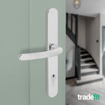 Polished Chrome UPVC Door Handles - 92mm PZ Centres - 240mm Fixing Centres - 270 x 32mm - tradefit - 6