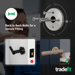 Moreno Antique Brass Lever on Rose Door Handle Kit - Medium Duty FD30/60 - 76mm Latch - tradefit - 3