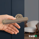 Moreno Antique Brass Lever on Rose Door Handle Kit - Medium Duty FD30/60 - 76mm Latch - tradefit - 6