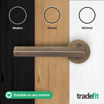 Moreno Antique Brass Lever on Rose Door Handle Kit - 64mm Latch - tradefit - 7