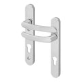 Polished Chrome UPVC Door Handles - 92mm PZ Centres - 122mm Fixing Centres - 245 x 34mm