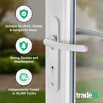 Polished Chrome UPVC Door Handles - 92mm PZ Centres - 122mm Fixing Centres - 245 x 34mm - tradefit - 3