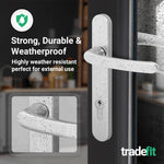 Polished Chrome UPVC Door Handles - 92mm PZ Centres - 122mm Fixing Centres - 245 x 34mm - tradefit - 5