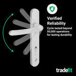Polished Chrome UPVC Door Handles - 92mm PZ Centres - 122mm Fixing Centres - 245 x 34mm - tradefit - 7