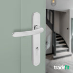 Polished Chrome UPVC Door Handles - 92mm PZ Centres - 122mm Fixing Centres - 245 x 34mm - tradefit - 6