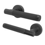Aurora Matt Black Lever on Rose Door Handles - Heavy Duty - FD30/60 Rated - tradefit - 1