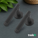 Aurora Matt Black Lever on Rose Door Handle Kit - Medium Duty FD30/60 - 80mm Sashlock - tradefit - 8
