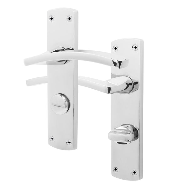 Euroda - Plus Polished Chrome Lever Fire Door Handles - Bathroom - FD30/60 - tradefit - Featured Image
