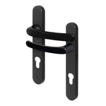 Black UPVC Door Handles - 92mm PZ Centres - 122mm Fixing Centres - 245 x 34mm - tradefit - 1